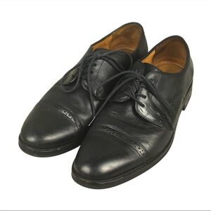 Polo Ralph Lauren Morgfield Lace Up Oxford Leather Dress Shoe Black Men Sz 9.5D